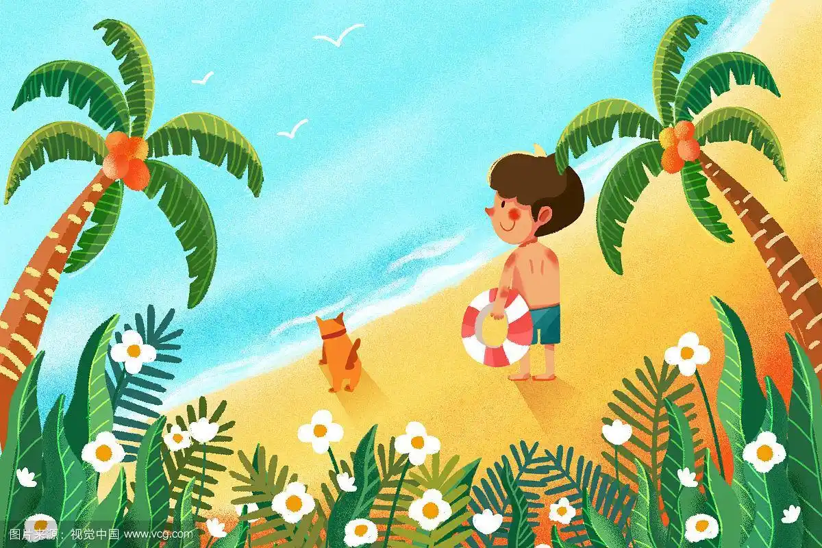 夏天海边游泳24节气大暑插图