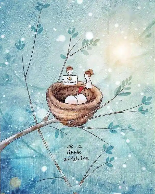 温暖治愈系手绘图片温暖你的心