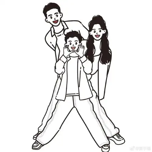 画的卡通版一家三口手绘头像超话#卡通头像