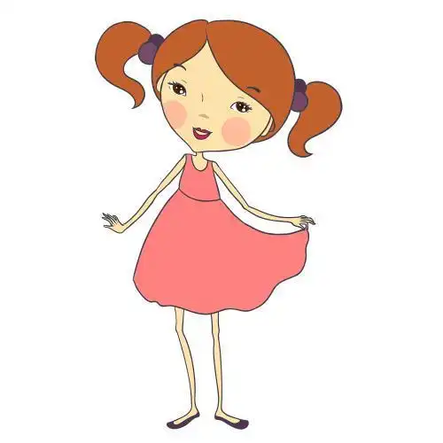 卡通裙子小女孩简笔画搜索