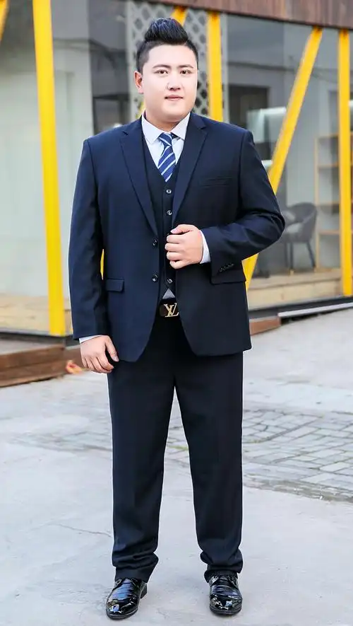 大码西服套装男胖子加肥加大宽松休闲西装男士胖人显瘦学生外套潮