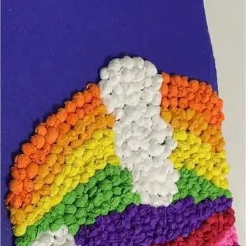 点状材料拼贴画《快乐的鲸鱼