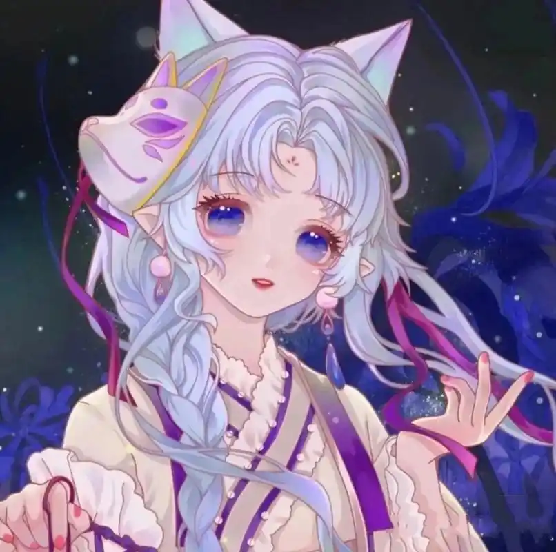 古风狐妖面具闺蜜头像