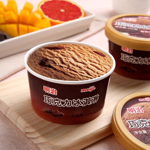 明治meiji巧克力冰淇淋杯装休闲日式经典雪糕111g冰淇淋