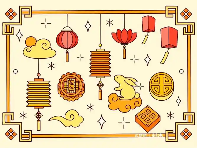 57中秋节简笔画手帐素材绘画过程