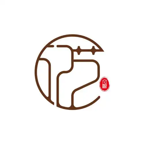 记艺服装logo设计-中国风圆形边框字体-狂人设计