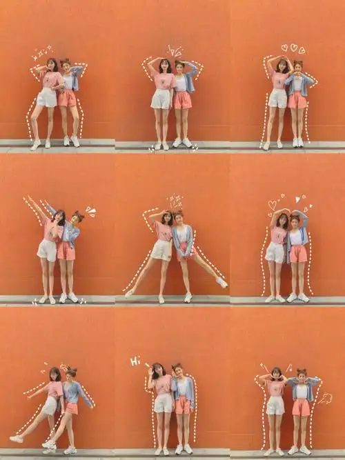 带来7个闺蜜搞怪拍照姿势,轻松简单,逗比搞怪,让你拍出来的闺蜜照片