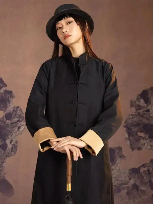 雪隐唐装风衣外套