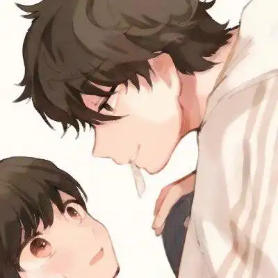 动漫唯美情头一对两张分开深情温暖图片_情侣动漫头像_头像屋