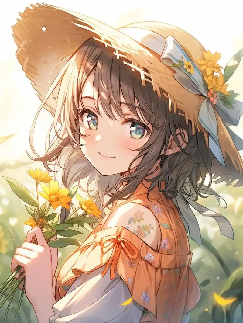 捧花女生头像 | 阳光女孩 | 治愈系头像