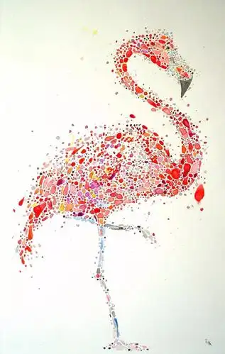 彩色点点构成的精致动物绘画作品密恐患者会怕吗