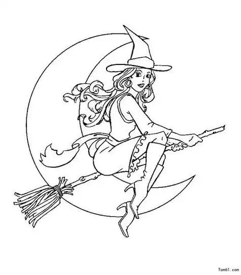 拿魔法棒的巫师简笔画