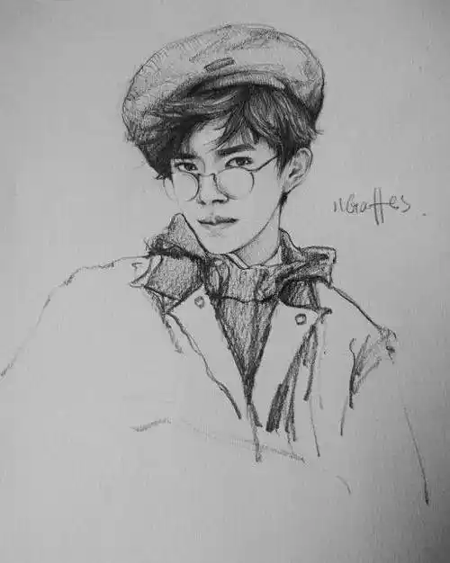 易烊千玺素描简笔画