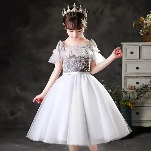 儿童礼服公主裙皇冠水晶头饰花童婚礼小女孩礼服生日发饰女童公主