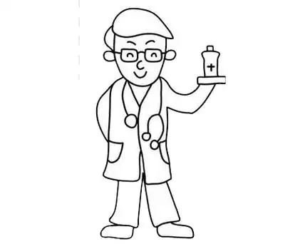 医生简笔画怎么画步骤教程