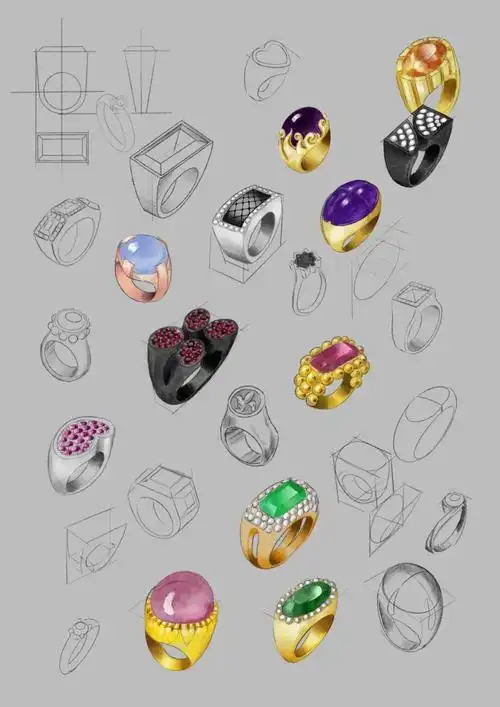 戒指手绘手稿分享