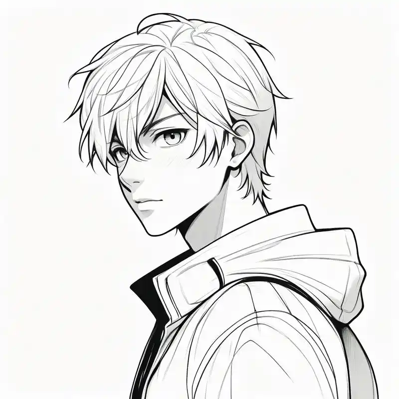 96 酷炫黑白侧脸,男性素描头像 探索黑白素描的魅力,以男性的侧脸为