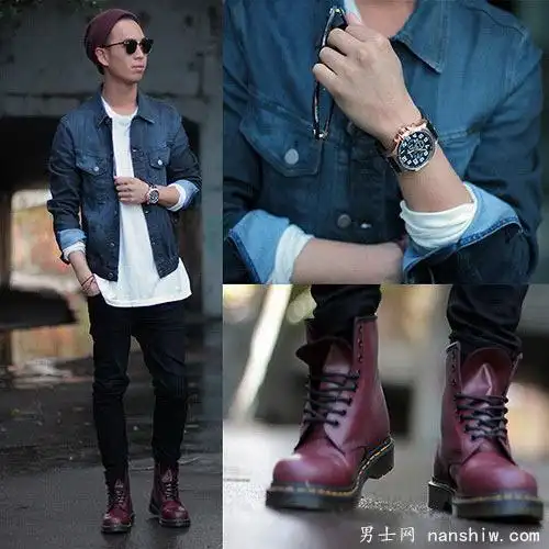 一双黑色军靴,如何搭配裤子,裤腿又该如何处理?