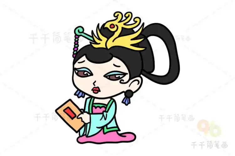 古代美丽妃子简笔画