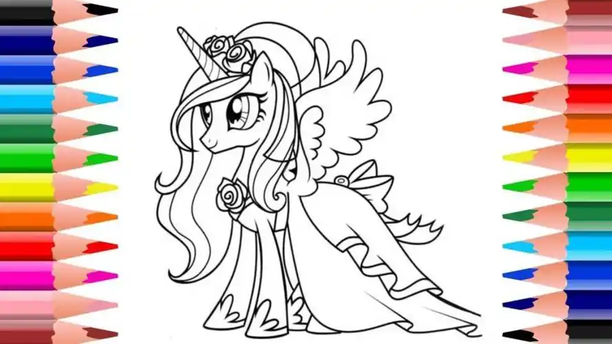 小马宝莉趣味益智画画:一起帮音韵公主涂上美美的颜色吧!