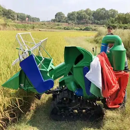 收割机小型联合水稻多功能小型小麦水稻履带联合水稻水稻械