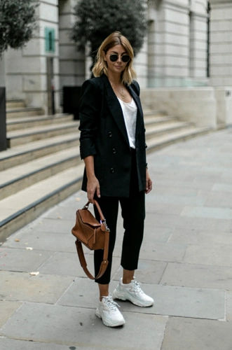 街拍,壁纸,黑色,欧美,欧美博主,博主,时尚,搭配,衬衫裙,纯色欧美,穿