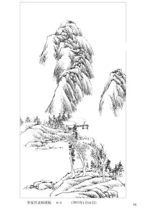中国画线描山水画图片中国风山水画简笔画山水画图片山水画教程