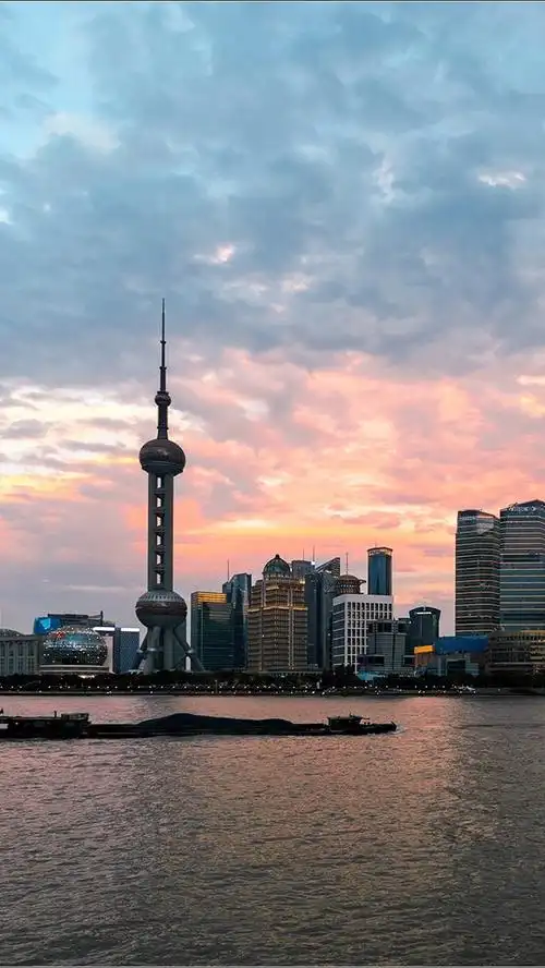 壁纸 上海都市风景,摩天大楼,塔,河,黄昏,中国 2560x1440 qhd 高清壁