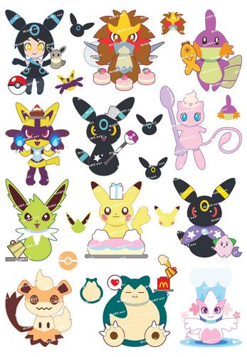 小号f0280-03皮卡丘宠物小精灵q版萌比卡超电脑手机旅行拉箱贴纸