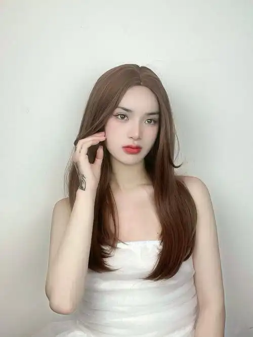 厂家批发 仿真大头皮韩版时尚中分刘海假发女长发自然修颜锁骨直