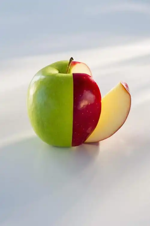 食物,红色,绿色,青苹果,切,摄影,有机食品,绿色食品,影棚,剖面,切面