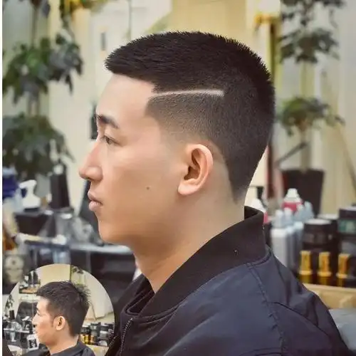 两边鬓角剃掉的发型,两边推掉的发型(两边"推掉"中间造型)