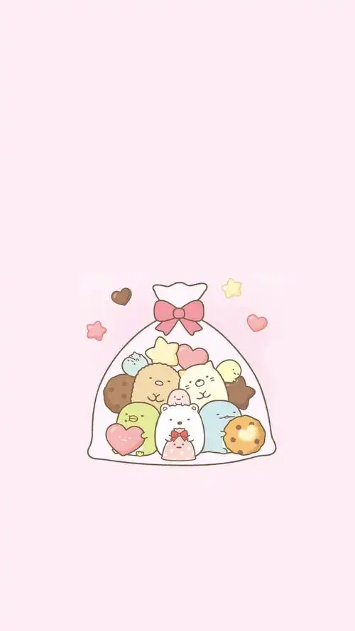 小清新粉色卡通高清手机壁纸
