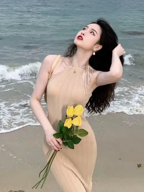 蜜糖气质优雅性感女人味紧身包臀削冰丝针织连衣裙连衣裙