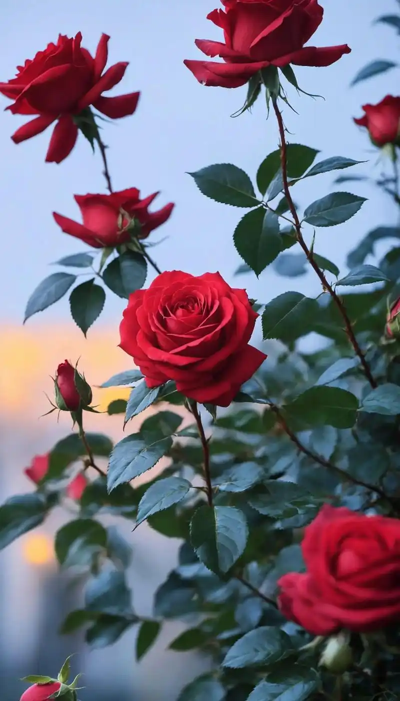 争奇斗艳的红玫瑰.