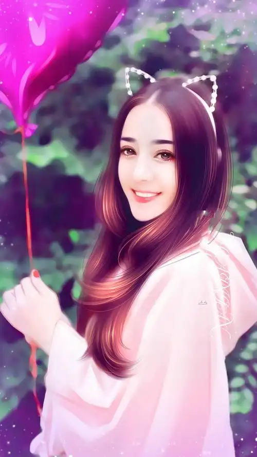 手绘迪丽热巴插画唯美高清手机壁纸