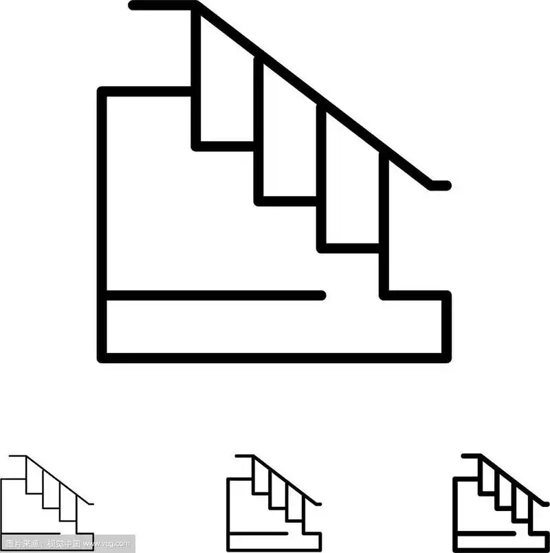 建筑家楼下楼梯粗细黑