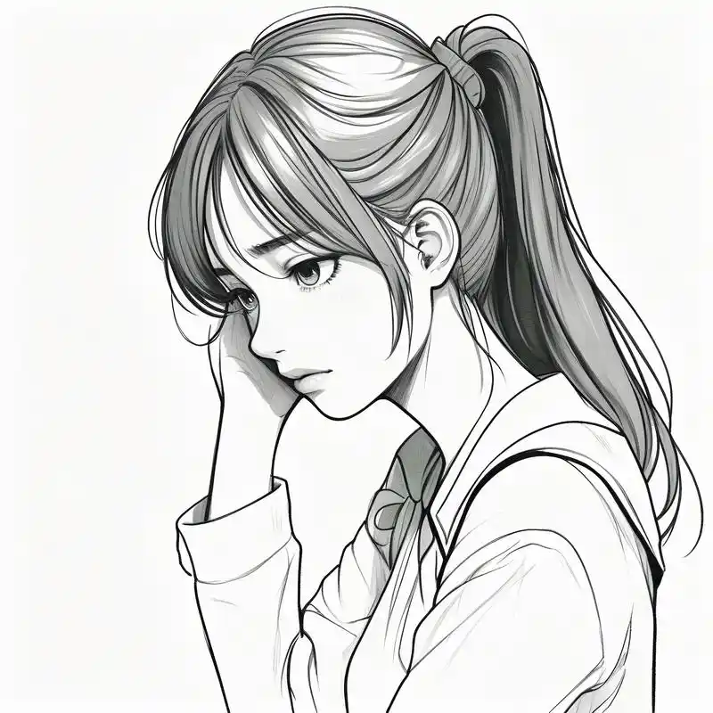 94伤感黑白素描头像集96 这一组黑白素描头像,透露出淡淡的伤感