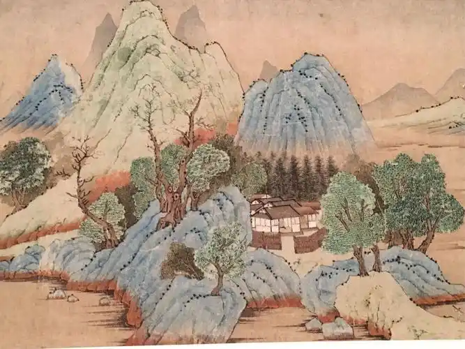 元代钱选山居图,清静可爱.