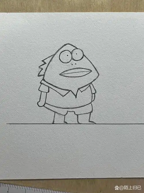路人甲乙丙丁小鱼人 简笔画 海绵宝宝 临摹至