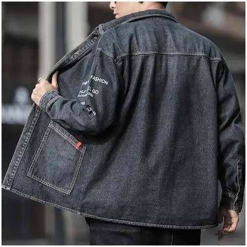 牛仔外套男春秋季宽松潮复古风百搭学生夹克男士牛仔衣服休闲上衣
