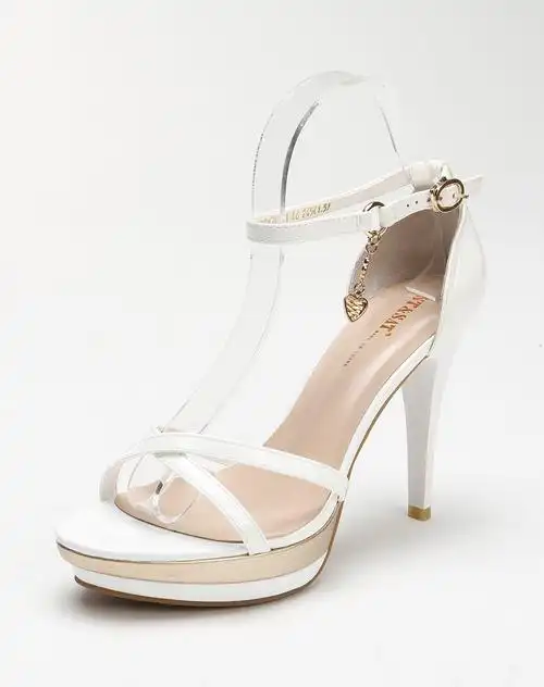 星期六st&sat女鞋专场 > 白色时尚个性条带超高跟凉鞋