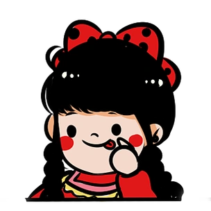 手绘可爱做鬼脸的女孩