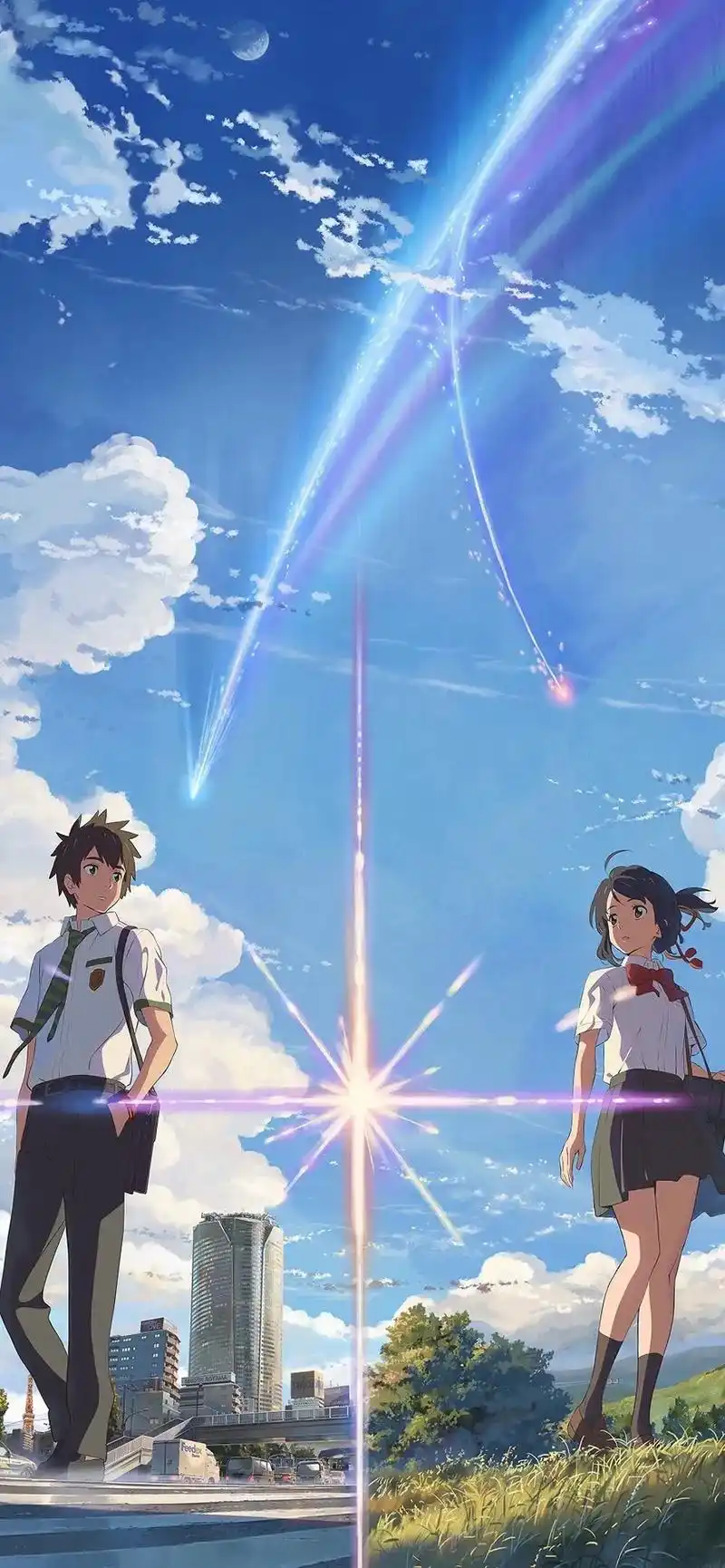 你的名字 #新海诚   #卡通壁纸 #动漫壁纸#送你一张壁 - 抖音