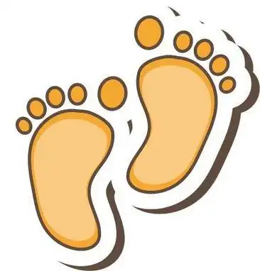 卡通小孩脚印