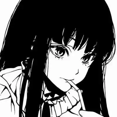 漫风纯黑白系动漫女生头像