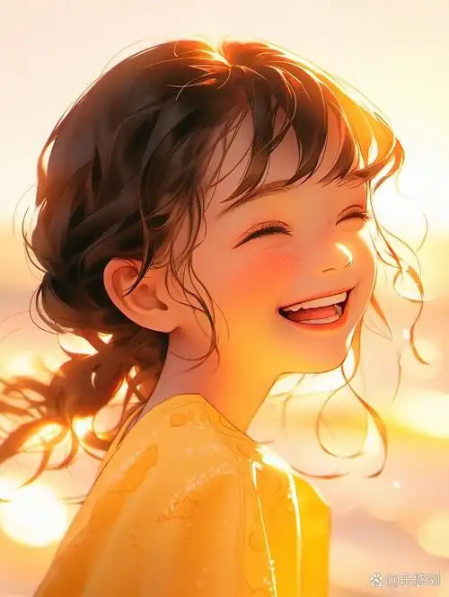 灿烂的笑容卡通阳光的卡通图片头像笑脸女孩阳光微笑如同阳光漫画代表