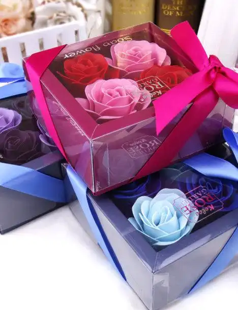 (4朵盒装)肥皂花香皂玫瑰花七夕礼品情人节创意礼物