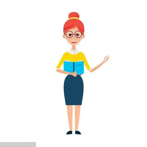 戴眼镜和看书的女教师