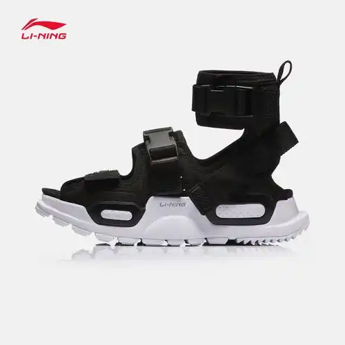 巴黎时装周走秀同款李宁凉鞋男鞋重燃新款platform运动沙滩鞋